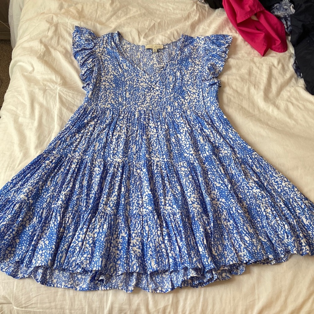 PINCH blue and white ruffle dress, from Blue Spero Boutique